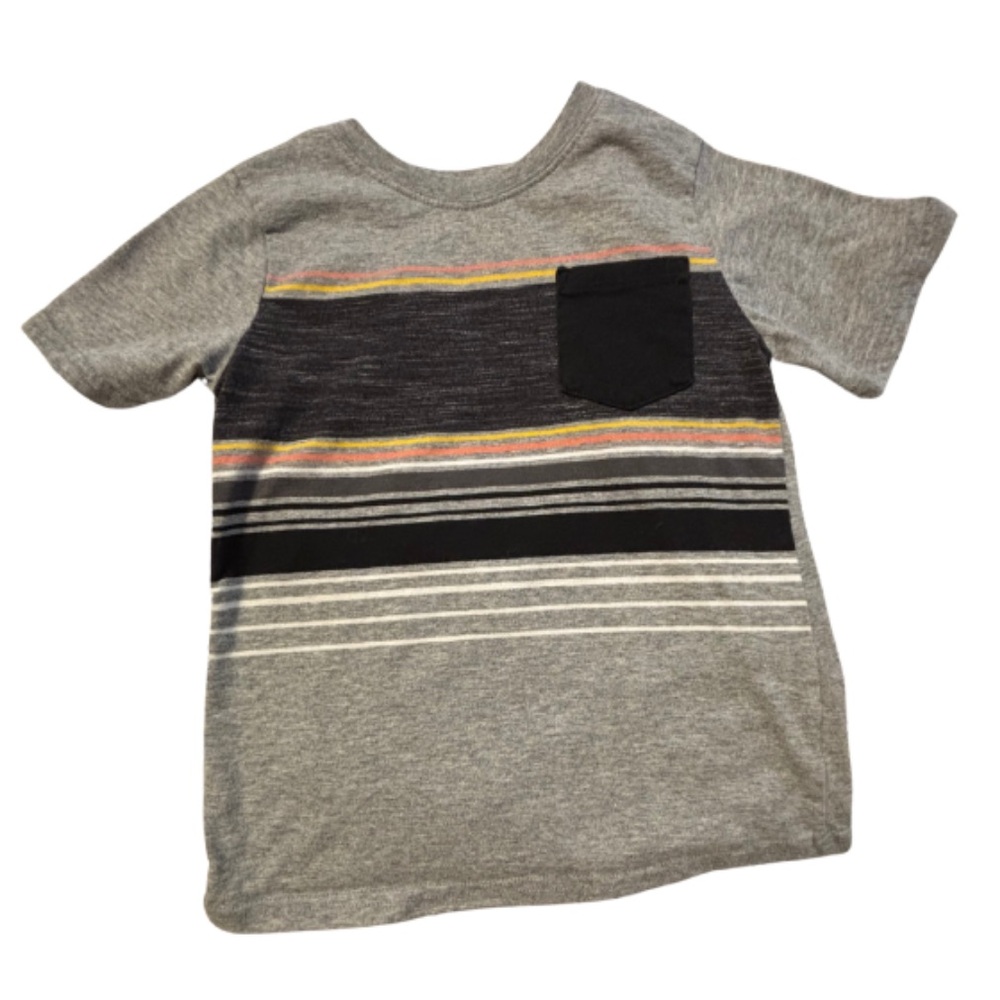 🏷️ Striped Gray T-Shirt with Pocket